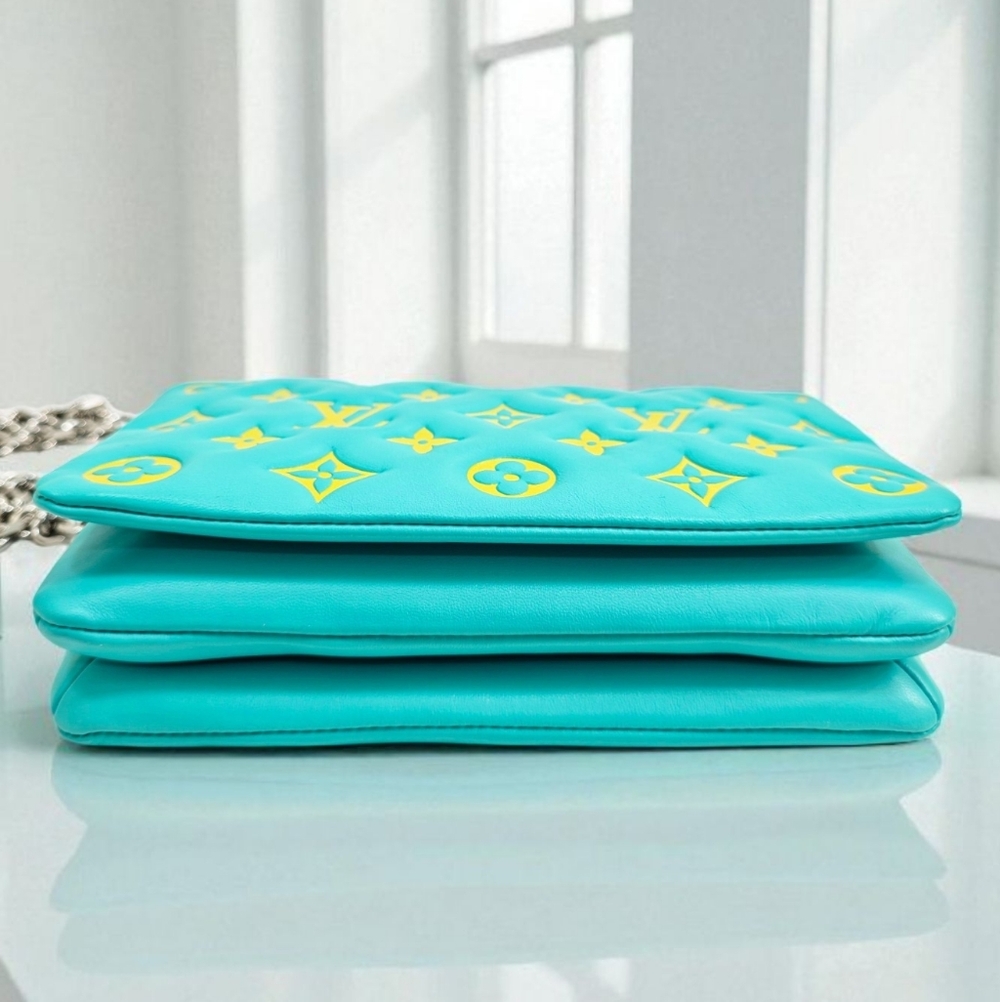 Louis Vuitton Coussin Pochette Mint Turquoise Neon Yellow Crossbody Bag - Picture 10 of 15